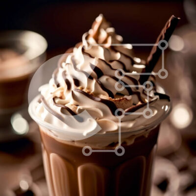 Intra Συλλεκτικό Ξύλινο Παζλ Plywood  4mm - Λαχταριστό Milkshake σοκολάτας με σαντιγί σε διαφανές ποτήρι Σε Ξύλινο Κουτί - Διαστάσεις: 10x10 cm – 25 κομμάτια - Image 1