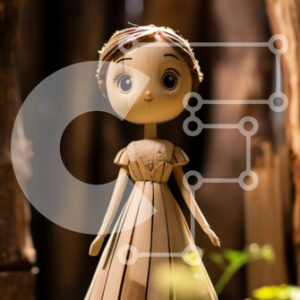 Intra Συλλεκτικό Ξύλινο Παζλ Plywood  4mm - Ξύλινη κούκλα σε ένα δάσος με περίπλοκο σκαλιστό φόρεμα Σε Ξύλινο Κουτί - Διαστάσεις: 10x10 cm – 25 κομμάτια