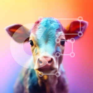 Intra Συλλεκτικό Ξύλινο Παζλ Plywood  4mm - Χαριτωμένο μοσχάρι με πολύχρωμα στίγματα Σε Ξύλινο Κουτί - Διαστάσεις: 10x10 cm – 25 κομμάτια