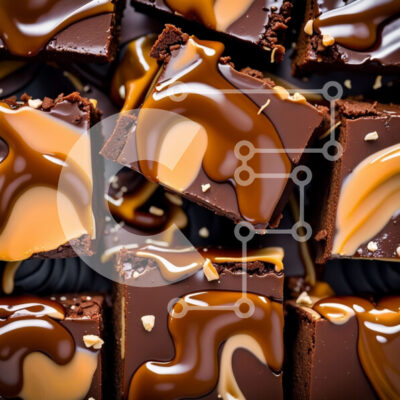 Intra Συλλεκτικό Ξύλινο Παζλ Plywood  4mm - Λαχταριστά Brownies σοκολάτας με σάλτσα καραμέλας Σε Ξύλινο Κουτί - Διαστάσεις: 10x10 cm – 25 κομμάτια - Image 1