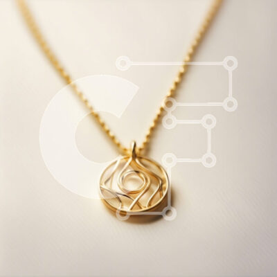 Intra Συλλεκτικό Ξύλινο Παζλ Plywood 4mm - Κομψό χρυσό κολιέ με περίπλοκο κυκλικό σχέδιο Σε Ξύλινο Κουτί - Διαστάσεις: 10x10 cm – 25 κομμάτια - Image 1