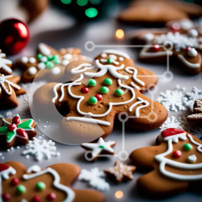 Intra Συλλεκτικό Ξύλινο Παζλ Plywood 4mm - Λαχταριστό πιάτο μπισκότα μελόψωμο με γιορτινά στολίδια Σε Ξύλινο Κουτί - Διαστάσεις: 10x10 cm – 25 κομμάτια - Image 1