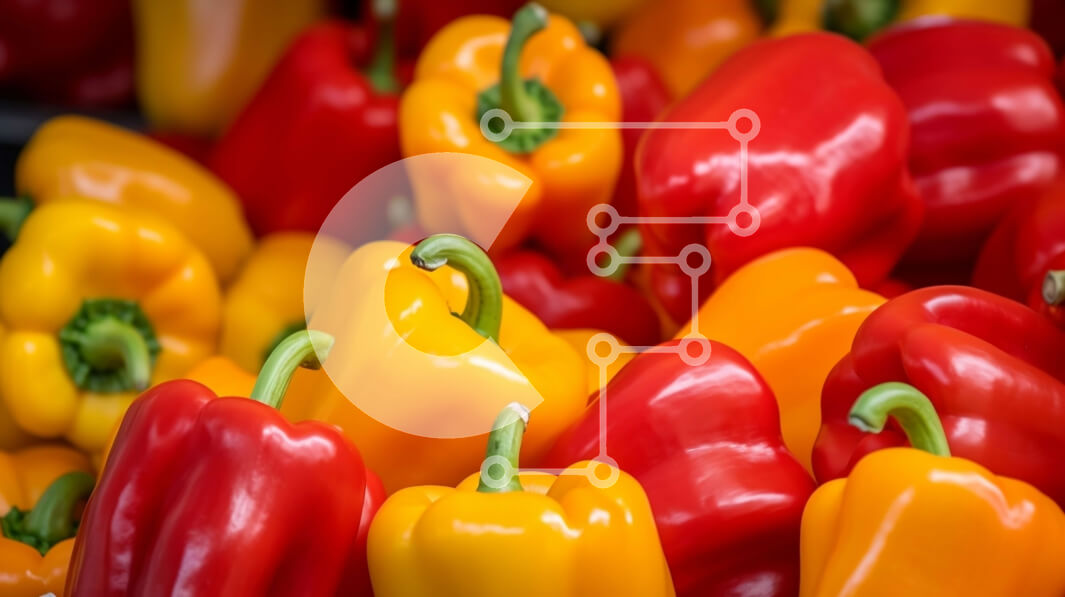 Intra Συλλεκτικό Ξύλινο Παζλ Plywood  4mm - Στοιβαγμένες πιπεριές σε κόκκινο, κίτρινο και πορτοκαλί Σε Ξύλινο Κουτί - Διαστάσεις: 10x10 cm – 25 κομμάτια