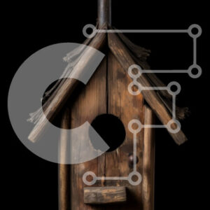 Intra Συλλεκτικό Ξύλινο Παζλ Plywood  4mm - Όμορφο Ξύλινο Πουλιά με Πέρκα και Καμινάδα Σε Ξύλινο Κουτί - Διαστάσεις: 10x10 cm – 25 κομμάτια