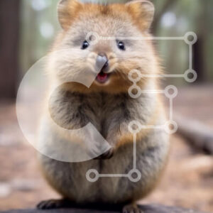 Intra Συλλεκτικό Ξύλινο Παζλ Plywood  4mm - Αξιολάτρευτη εικόνα ενός μικρού καφέ μαρσιποφόρου σε ένα δάσος Σε Ξύλινο Κουτί - Διαστάσεις: 10x10 cm – 25 κομμάτια