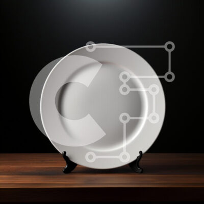 Intra Συλλεκτικό Ξύλινο Παζλ Plywood 4mm - Άδειο λευκό πιάτο σε ξύλινο τραπέζι Σε Ξύλινο Κουτί - Διαστάσεις: 10x10 cm – 25 κομμάτια - Image 1