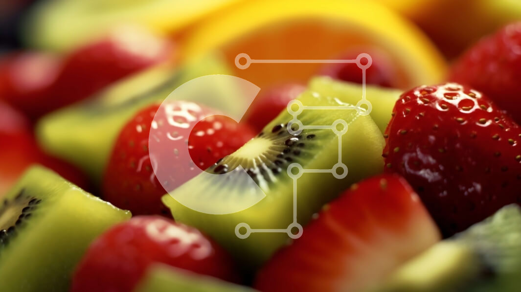 Intra Συλλεκτικό Ξύλινο Παζλ Plywood  4mm - Πολύχρωμο μπολ με φρέσκα φρούτα με φράουλες, ακτινίδια και πορτοκάλια Σε Ξύλινο Κουτί - Διαστάσεις: 10x10 cm – 25 κομμάτια