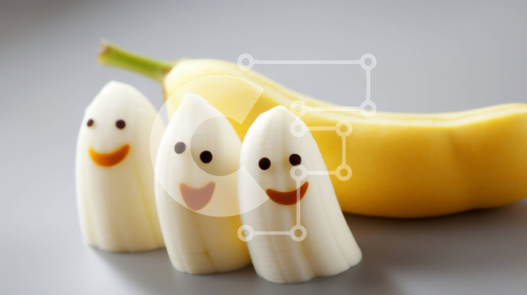 Intra Συλλεκτικό Ξύλινο Παζλ Plywood  4mm - Μπανάνες με πρόσωπα στο τραπέζι Σε Ξύλινο Κουτί - Διαστάσεις: 10x10 cm – 25 κομμάτια