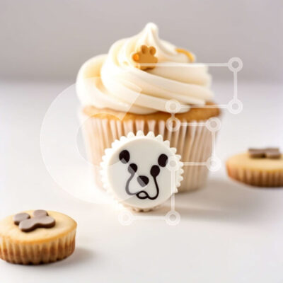 Intra Συλλεκτικό Ξύλινο Παζλ Plywood  4mm - Αξιολάτρευτο Bear Cupcake με White Frosting Σε Ξύλινο Κουτί - Διαστάσεις: 10x10 cm – 25 κομμάτια - Image 1