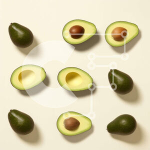 Intra Συλλεκτικό Ξύλινο Παζλ Plywood  4mm - Φέτες αβοκάντο σε ανοιχτόχρωμη επιφάνεια Σε Ξύλινο Κουτί - Διαστάσεις: 10x10 cm – 25 κομμάτια