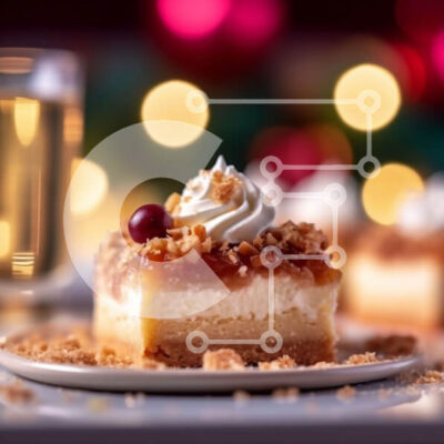 Intra Συλλεκτικό Ξύλινο Παζλ Plywood  4mm - Νόστιμο Cheesecake με κάλυμμα Cranberry και ένα ποτήρι κρασί Σε Ξύλινο Κουτί - Διαστάσεις: 10x10 cm – 25 κομμάτια - Image 1