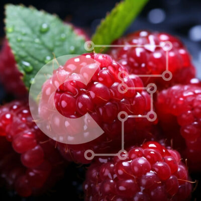 Intra Συλλεκτικό Ξύλινο Παζλ Plywood  4mm - Ζουμερά και ώριμα φρέσκα σμέουρα Σε Ξύλινο Κουτί - Διαστάσεις: 10x10 cm – 25 κομμάτια - Image 1