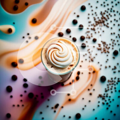 Intra Συλλεκτικό Ξύλινο Παζλ Plywood  4mm - Δελεαστική εικόνα του καφέ με σαντιγί και τσιπς σοκολάτας Σε Ξύλινο Κουτί - Διαστάσεις: 10x10 cm – 25 κομμάτια - Image 1