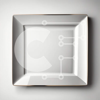 Intra Συλλεκτικό Ξύλινο Παζλ Plywood  4mm - Κομψό λευκό πιάτο με χρυσό χείλος Σε Ξύλινο Κουτί - Διαστάσεις: 10x10 cm – 25 κομμάτια - Image 1