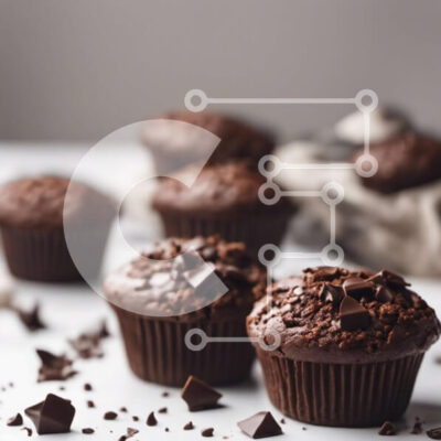 Intra Συλλεκτικό Ξύλινο Παζλ Plywood  4mm - Ομάδα Muffins σοκολάτας σε λευκή επιφάνεια Σε Ξύλινο Κουτί - Διαστάσεις: 10x10 cm – 25 κομμάτια - Image 1