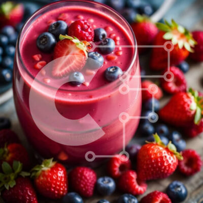 Intra Συλλεκτικό Ξύλινο Παζλ Plywood  4mm - Δροσιστικό ροζ Smoothie με φρέσκα μούρα Σε Ξύλινο Κουτί - Διαστάσεις: 10x10 cm – 25 κομμάτια - Image 1