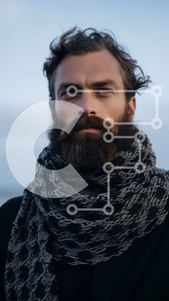 Intra Συλλεκτικό Ξύλινο Παζλ Plywood  4mm - Κομψός άνδρας στην παραλία με θέα στον ωκεανό Σε Ξύλινο Κουτί - Διαστάσεις: 10x10 cm – 25 κομμάτια