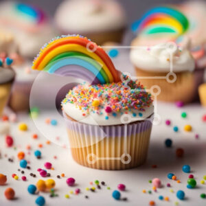 Intra Συλλεκτικό Ξύλινο Παζλ Plywood  4mm - Νόστιμα και ζωηρά Cupcakes με γαρνιτούρες Rainbow Σε Ξύλινο Κουτί - Διαστάσεις: 10x10 cm – 25 κομμάτια