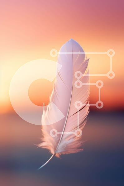 Intra Συλλεκτικό Ξύλινο Παζλ Plywood  4mm - Όμορφη εικόνα ενός λευκού φτερού που επιπλέει στο ηλιοβασίλεμα Σε Ξύλινο Κουτί - Διαστάσεις: 10x10 cm – 25 κομμάτια