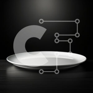 Intra Συλλεκτικό Ξύλινο Παζλ Plywood  4mm - Λευκό πιάτο σε σκούρο ξύλινο τραπέζι Σε Ξύλινο Κουτί - Διαστάσεις: 10x10 cm – 25 κομμάτια