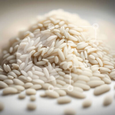 Intra Συλλεκτικό Ξύλινο Παζλ Plywood  4mm - Κοντινό πλάνο ενός σωρού από λευκό ρύζι Σε Ξύλινο Κουτί - Διαστάσεις: 10x10 cm – 25 κομμάτια - Image 1