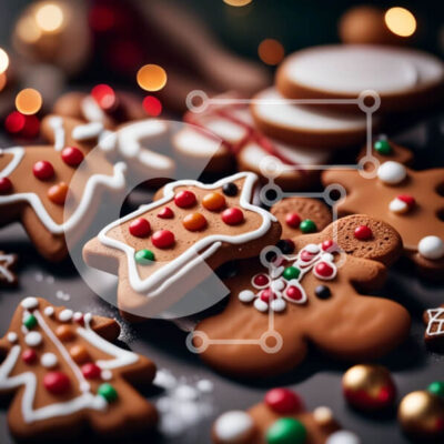 Intra Συλλεκτικό Ξύλινο Παζλ Plywood  4mm - Λαχταριστά μπισκότα μελόψωμο με γιορτινά στολίδια Σε Ξύλινο Κουτί - Διαστάσεις: 10x10 cm – 25 κομμάτια - Image 1