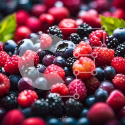 Intra Συλλεκτικό Ξύλινο Παζλ Plywood 4mm - Νόστιμα και φρέσκα μούρα - κόκκινα σμέουρα, βατόμουρα, βατόμουρα Σε Ξύλινο Κουτί - Διαστάσεις: 10x10 cm – 25 κομμάτια - Image 1