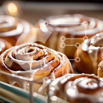 Intra Συλλεκτικό Ξύλινο Παζλ Plywood  4mm - Λαχταριστός δίσκος με ρολά κανέλας με γλάσο Σε Ξύλινο Κουτί - Διαστάσεις: 10x10 cm – 25 κομμάτια - Image 1