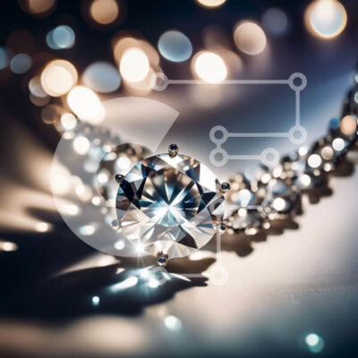 Intra Συλλεκτικό Ξύλινο Παζλ Plywood  4mm - Εκπληκτική εικόνα ενός διαμαντένιου κολιέ με αστραφτερά φώτα Σε Ξύλινο Κουτί - Διαστάσεις: 10x10 cm – 25 κομμάτια - Image 1