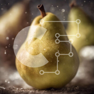 Intra Συλλεκτικό Ξύλινο Παζλ Plywood  4mm - Δύο αχλάδια σε ένα τραπέζι με σταγόνες νερού Σε Ξύλινο Κουτί - Διαστάσεις: 10x10 cm – 25 κομμάτια - Image 1