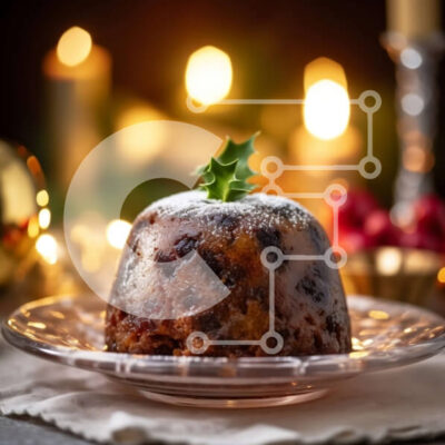 Intra Συλλεκτικό Ξύλινο Παζλ Plywood  4mm - Λαχταριστό κέικ με ζάχαρη άχνη και κεράσι από πάνω Σε Ξύλινο Κουτί - Διαστάσεις: 10x10 cm – 25 κομμάτια - Image 1