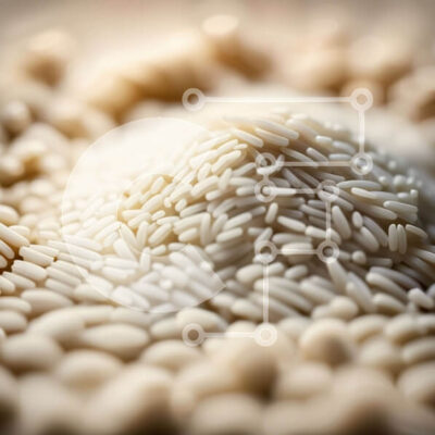 Intra Συλλεκτικό Ξύλινο Παζλ Plywood 4mm - Όμορφη κοντινή λήψη κόκκων λευκού ρυζιού Σε Ξύλινο Κουτί - Διαστάσεις: 10x10 cm – 25 κομμάτια - Image 1