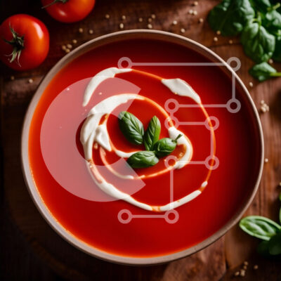 Intra Συλλεκτικό Ξύλινο Παζλ Plywood  4mm - Νόστιμη σούπα ντομάτας με μια πινελιά ξινή κρέμα Σε Ξύλινο Κουτί - Διαστάσεις: 10x10 cm – 25 κομμάτια - Image 1