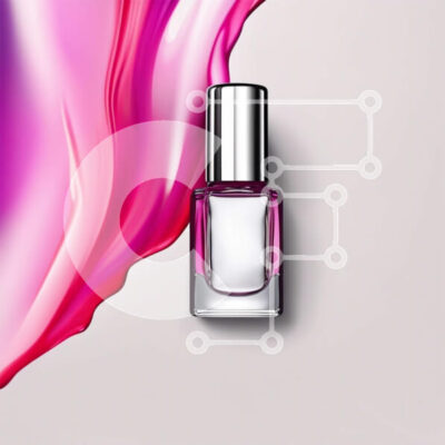 Intra Συλλεκτικό Ξύλινο Παζλ Plywood  4mm - Κομψό και μοντέρνο ροζ βερνίκι νυχιών με δυναμικό στροβιλιζόμενο υγρό Σε Ξύλινο Κουτί - Διαστάσεις: 10x10 cm – 25 κομμάτια - Image 1