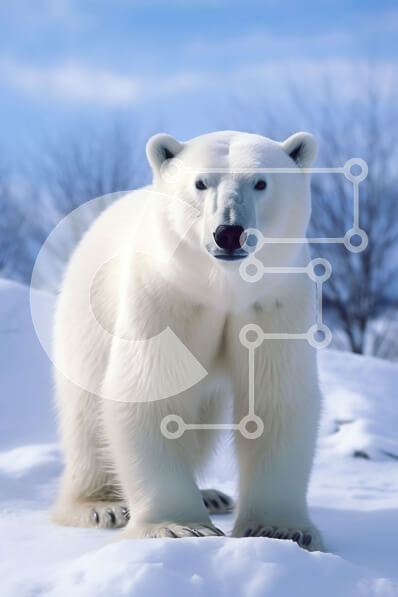 Intra Συλλεκτικό Ξύλινο Παζλ Plywood  4mm - Εκπληκτική εικόνα μιας λευκής πολικής αρκούδας στη χιονισμένη πεδιάδα Σε Ξύλινο Κουτί - Διαστάσεις: 10x10 cm – 25 κομμάτια