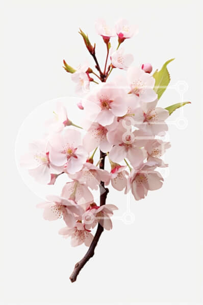 Intra Συλλεκτικό Ξύλινο Παζλ Plywood  4mm - Εκπληκτική εικόνα του κλαδιού από ροζ άνθη κερασιάς με φύλλα και λουλούδια Σε Ξύλινο Κουτί - Διαστάσεις: 10x10 cm – 25 κομμάτια