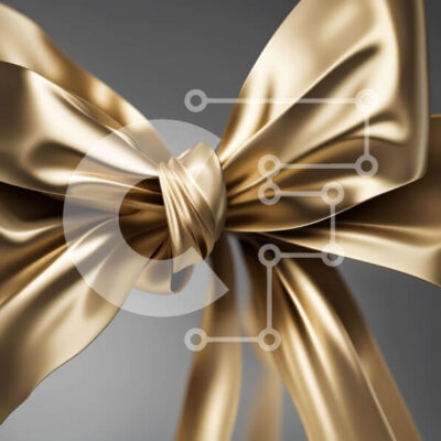 Intra Συλλεκτικό Ξύλινο Παζλ Plywood  4mm - Κομψή χρυσή κορδέλα με φιόγκο Σε Ξύλινο Κουτί - Διαστάσεις: 10x10 cm – 25 κομμάτια - Image 1