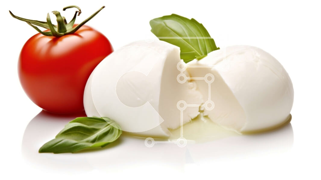 Intra Συλλεκτικό Ξύλινο Παζλ Plywood  4mm - Νόστιμη εικόνα από φρέσκο ​​τυρί μοτσαρέλα με φύλλα βασιλικού Σε Ξύλινο Κουτί - Διαστάσεις: 10x10 cm – 25 κομμάτια