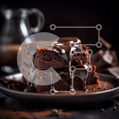 Intra Συλλεκτικό Ξύλινο Παζλ Plywood  4mm - Νόστιμο Brownie με φοντάν σοκολάτας με ακαταμάχητη σάλτσα σοκολάτας Σε Ξύλινο Κουτί - Διαστάσεις: 10x10 cm – 25 κομμάτια - Image 1