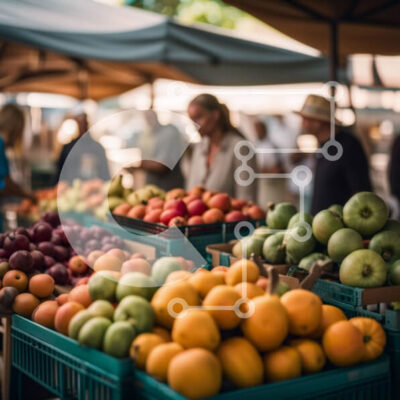 Intra Συλλεκτικό Ξύλινο Παζλ Plywood 4mm - Ζωντανή Αγροτική Αγορά με μεγάλη ποικιλία φρέσκων προϊόντων Σε Ξύλινο Κουτί - Διαστάσεις: 10x10 cm – 25 κομμάτια - Image 1