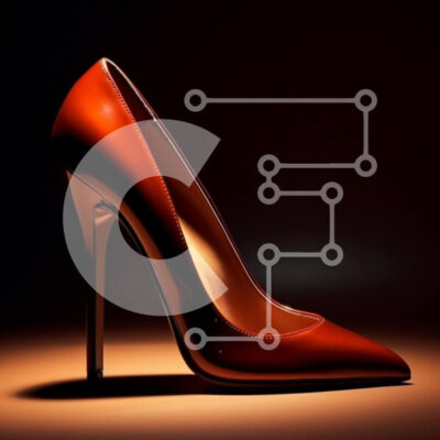 Intra Συλλεκτικό Ξύλινο Παζλ Plywood  4mm - Κομψό κόκκινο ψηλοτάκουνο παπούτσι σε σκοτεινή επιφάνεια Σε Ξύλινο Κουτί - Διαστάσεις: 10x10 cm – 25 κομμάτια - Image 1