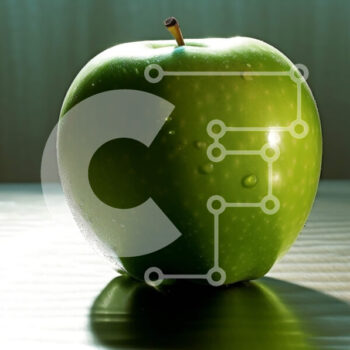 Intra Συλλεκτικό Ξύλινο Παζλ Plywood  4mm - Φρέσκο ​​πράσινο μήλο σε ένα τραπέζι Σε Ξύλινο Κουτί - Διαστάσεις: 10x10 cm – 25 κομμάτια - Image 1