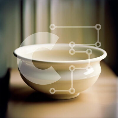 Intra Συλλεκτικό Ξύλινο Παζλ Plywood  4mm - Όμορφη εικόνα ενός λευκού κεραμικού μπολ σε ένα ξύλινο τραπέζι Σε Ξύλινο Κουτί - Διαστάσεις: 10x10 cm – 25 κομμάτια - Image 1