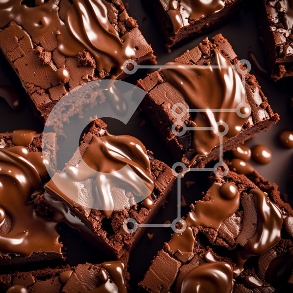 Intra Συλλεκτικό Ξύλινο Παζλ Plywood  4mm - Λαχταριστά Brownies σοκολάτας με ακαταμάχητη σάλτσα σοκολάτας Σε Ξύλινο Κουτί - Διαστάσεις: 10x10 cm – 25 κομμάτια