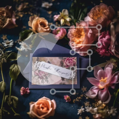 Intra Συλλεκτικό Ξύλινο Παζλ Plywood  4mm - Ρομαντικό μπουκέτο με ροζ και πορτοκαλί τριαντάφυλλα Σε Ξύλινο Κουτί - Διαστάσεις: 10x10 cm – 25 κομμάτια - Image 1