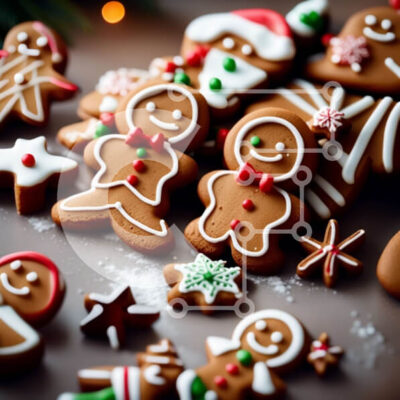 Intra Συλλεκτικό Ξύλινο Παζλ Plywood  4mm - Λαχταριστό πιάτο με μπισκότα μελόψωμο διακοσμημένο με γλάσο και ζαχαρωτά Σε Ξύλινο Κουτί - Διαστάσεις: 10x10 cm – 25 κομμάτια - Image 1