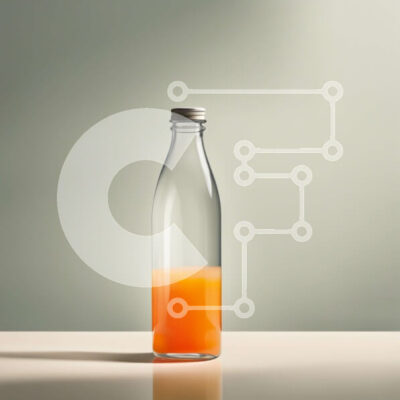 Intra Συλλεκτικό Ξύλινο Παζλ Plywood  4mm - Δροσιστικό γυάλινο μπουκάλι χυμό πορτοκαλιού σε ένα τραπέζι Σε Ξύλινο Κουτί - Διαστάσεις: 10x10 cm – 25 κομμάτια - Image 1