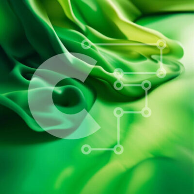 Intra Συλλεκτικό Ξύλινο Παζλ Plywood  4mm - Κομψό πράσινο μεταξωτό ύφασμα με ρέον, οργανικό σχήμα Σε Ξύλινο Κουτί - Διαστάσεις: 10x10 cm – 25 κομμάτια - Image 1