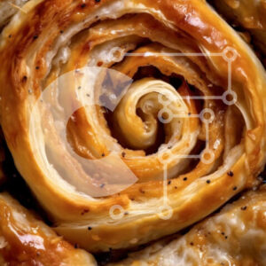 Intra Συλλεκτικό Ξύλινο Παζλ Plywood  4mm - Νόστιμη εικόνα μιας φρεσκοψημένης ζύμης με ένα σπειροειδές σχέδιο Σε Ξύλινο Κουτί - Διαστάσεις: 10x10 cm – 25 κομμάτια