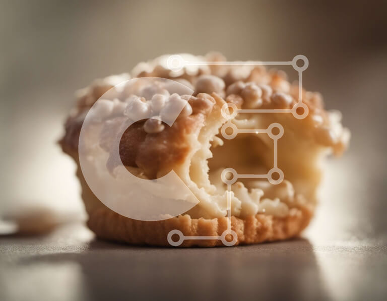 Intra Συλλεκτικό Ξύλινο Παζλ Plywood  4mm - Νόστιμη ζύμη με λευκό παγωμένο σε ημιτελή επιφάνεια Σε Ξύλινο Κουτί - Διαστάσεις: 10x10 cm – 25 κομμάτια